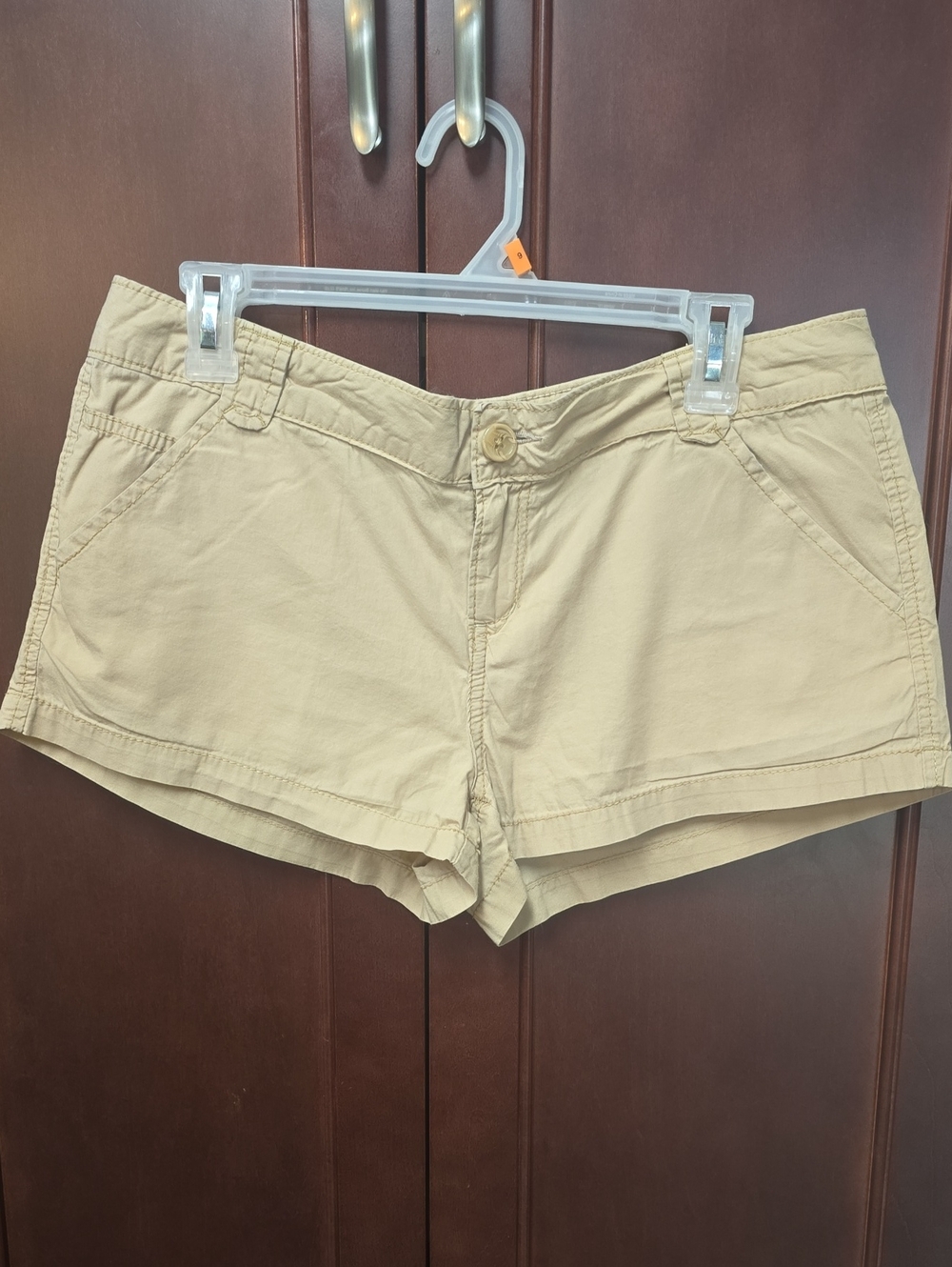 No Boundaries. Casual Khaki Cotton Blend Shorts - Neutral Tan Size Qq